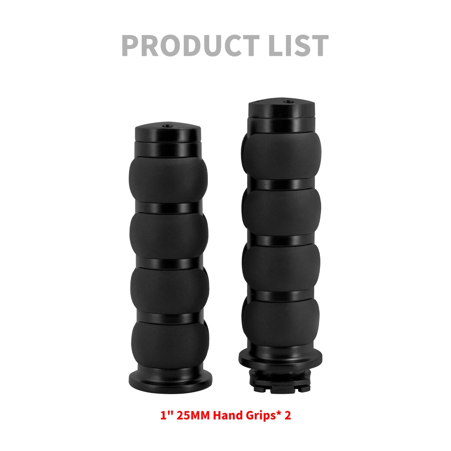 Black 1 Non-Slip Rubber Handlebar Hand Grips for Harley for Honda for Yamaha for Kawasaki