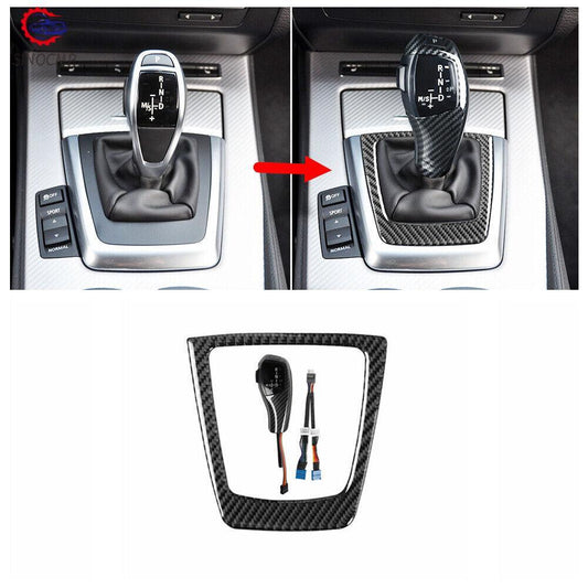 LED Carbon Fiber Gear Shift Knob w/Panel Cover Trim Kit for 2010-2015 for BMW Z4 E89