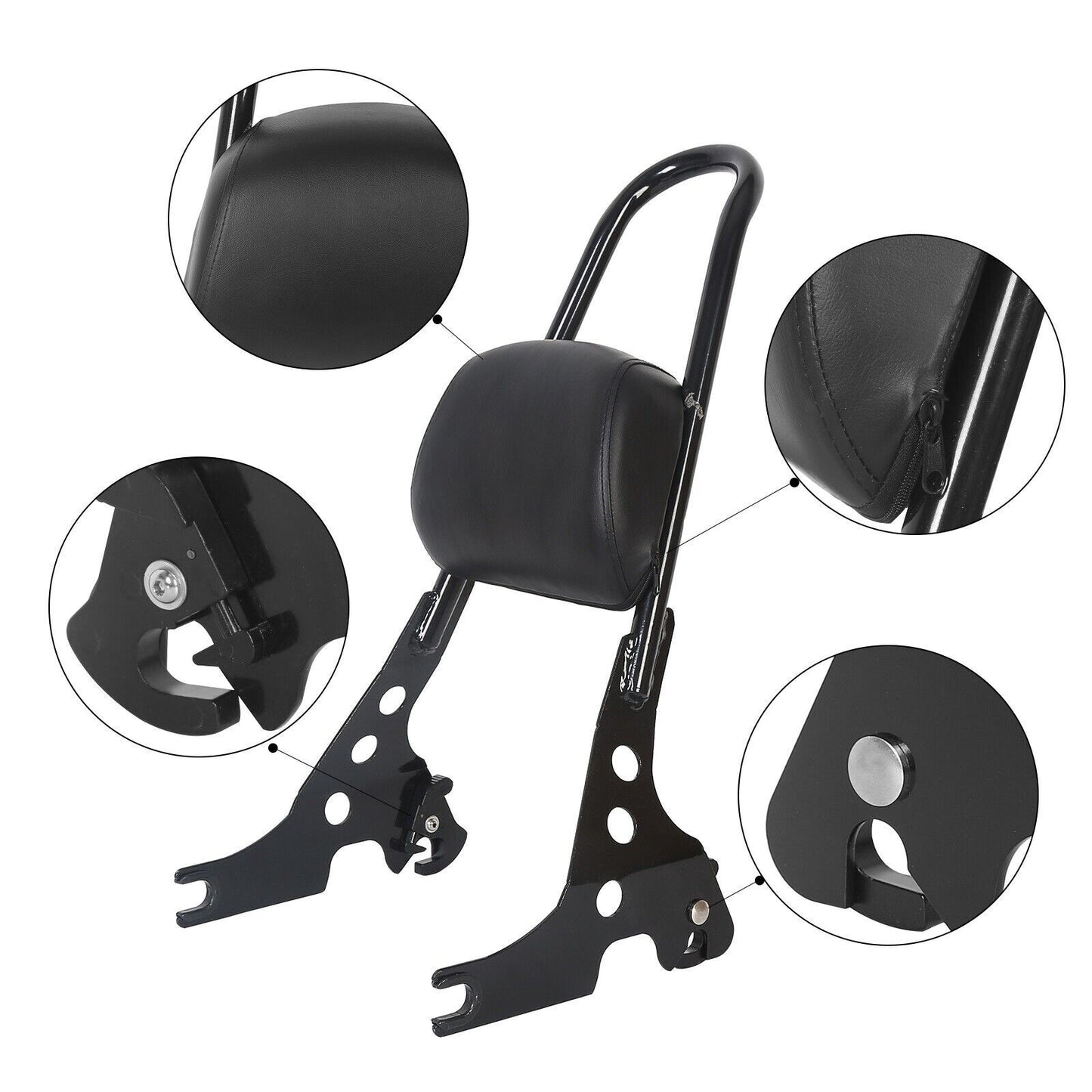 Detachable Passenger Sissy Bar Backrest Pad for Harley Davidson XL883C XL1200R