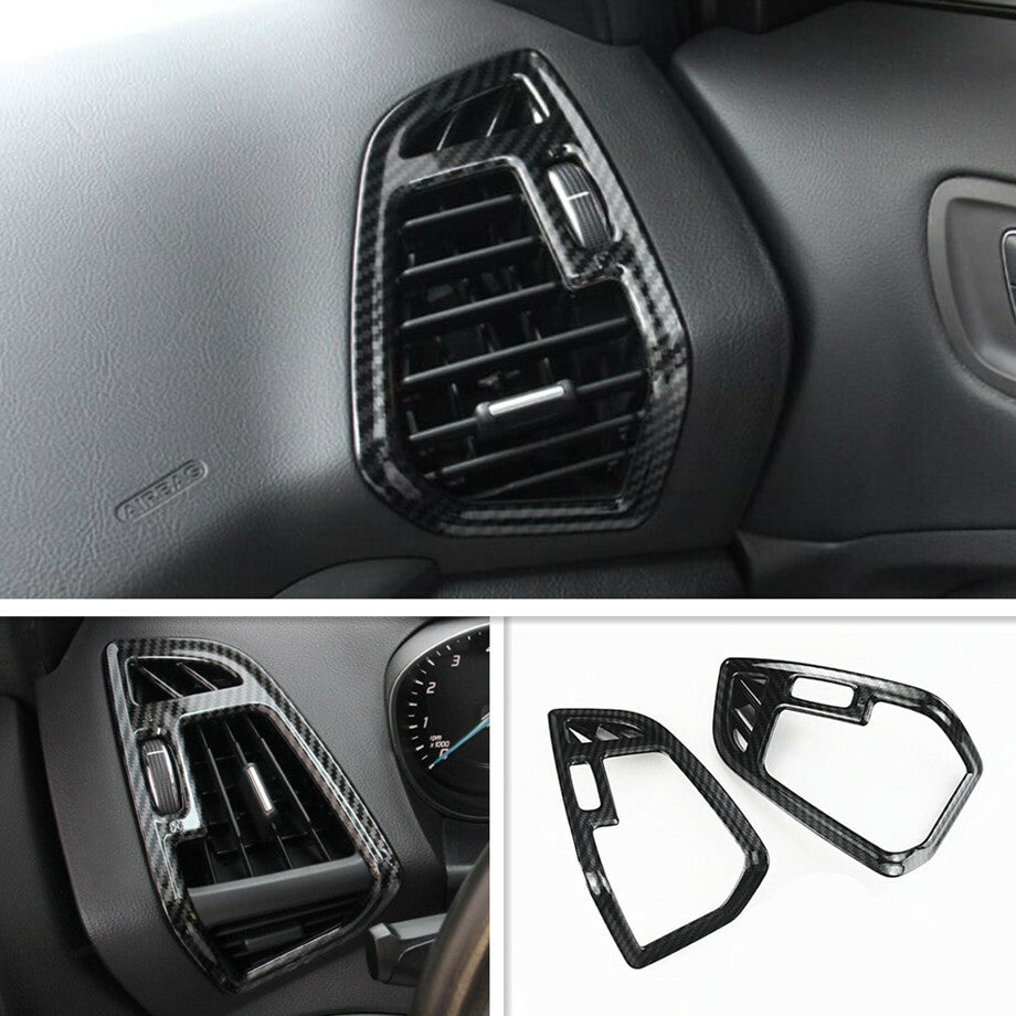 For Escape Kuga 13-2019 Carbon Fiber Side Air Vent Outlet Cover Frame Trim v