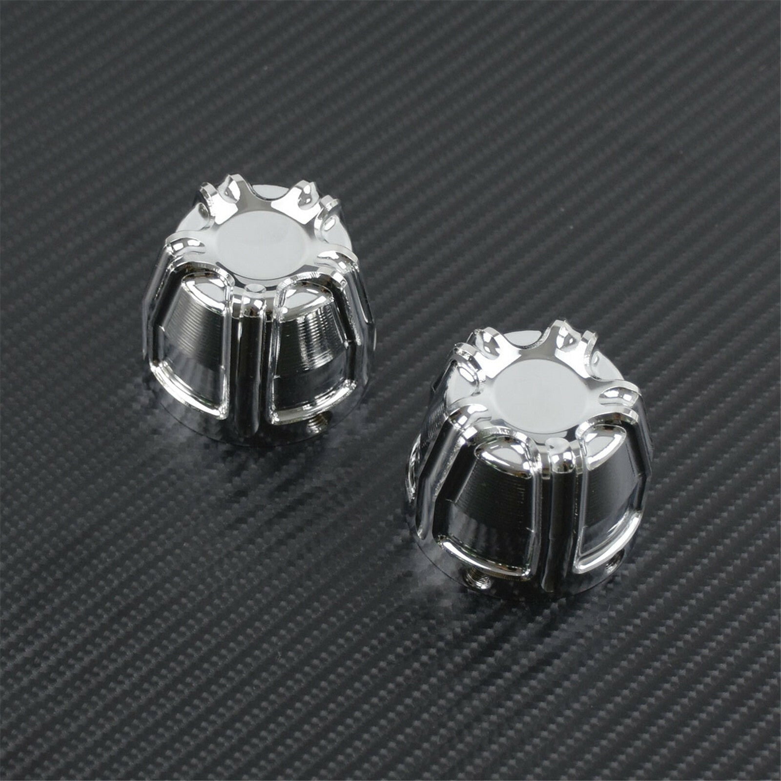 Chrome Front Axle Nut Cover Cap CNC Fit for Harley Softail Fat Boy Dyna Touring Q