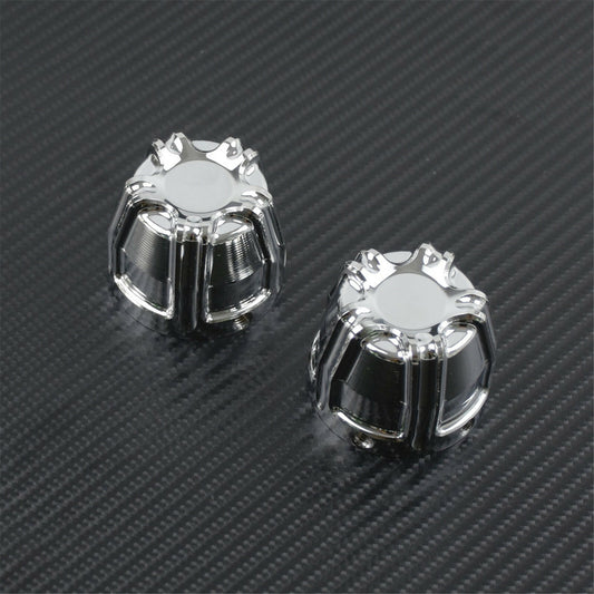 Chrome Front Axle Nut Cover Cap CNC Fit for Harley Softail Fat Boy Dyna Touring Q