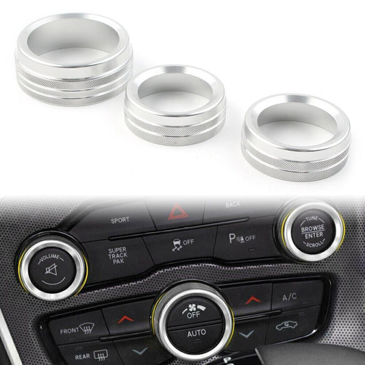 Air Conditioner Switch CD Button Knob Sliver for Dodge for Challenger 2015-2020 Car