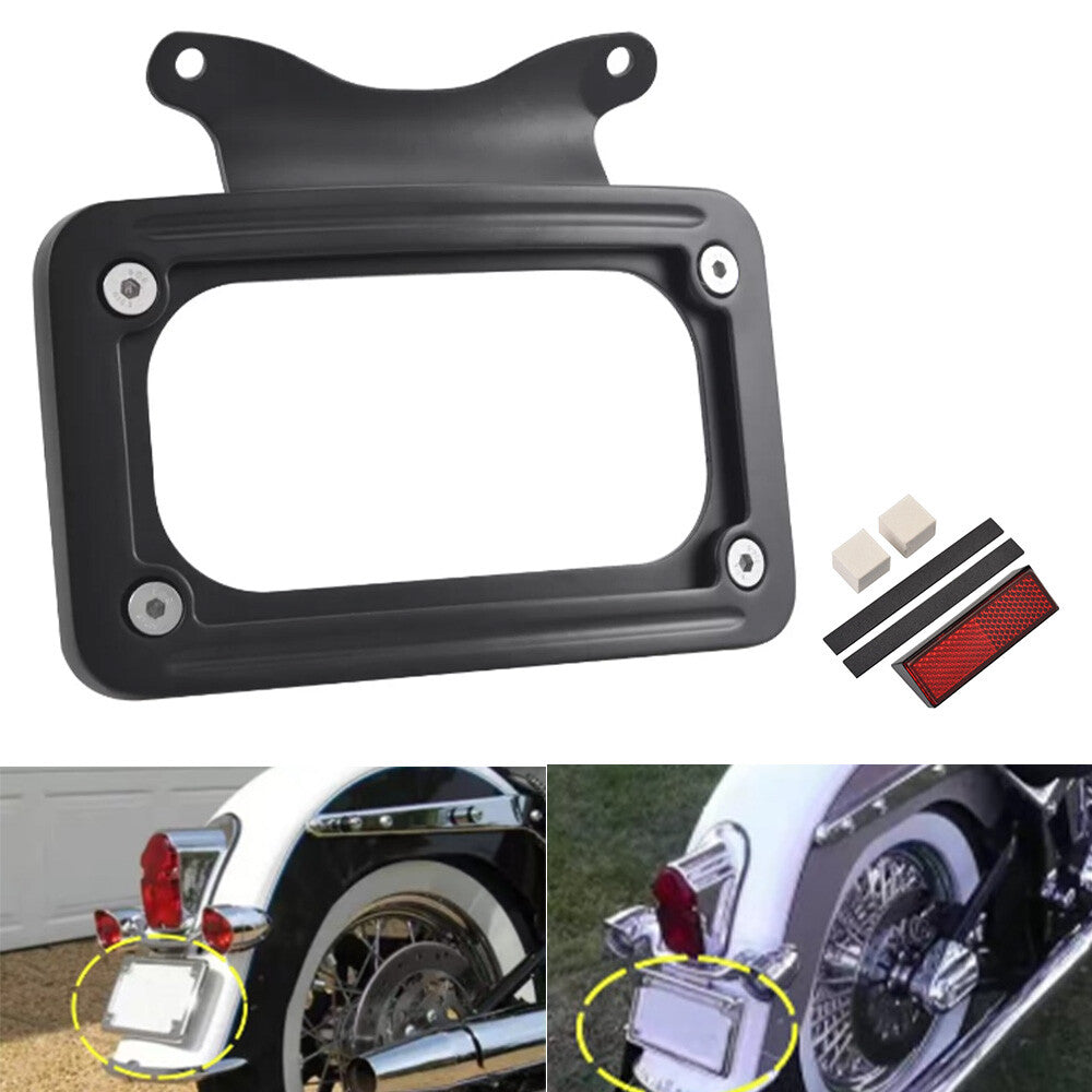 Black curved license plate installation suitable for Harley Touring Road Street Glide 2010 - 2017 - n