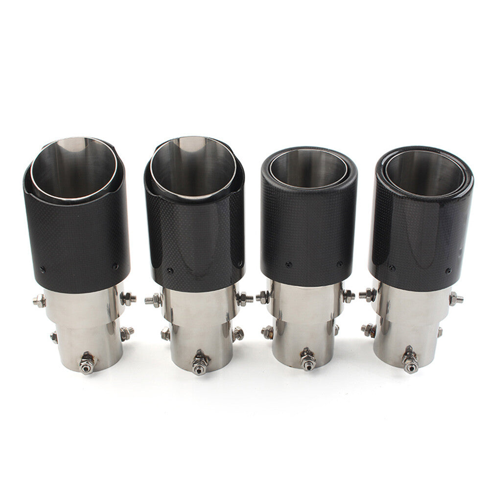Universal Automobile Pipe Muffler Inter 76mm Round Outlet 101mm Car Exhaust Tip Q