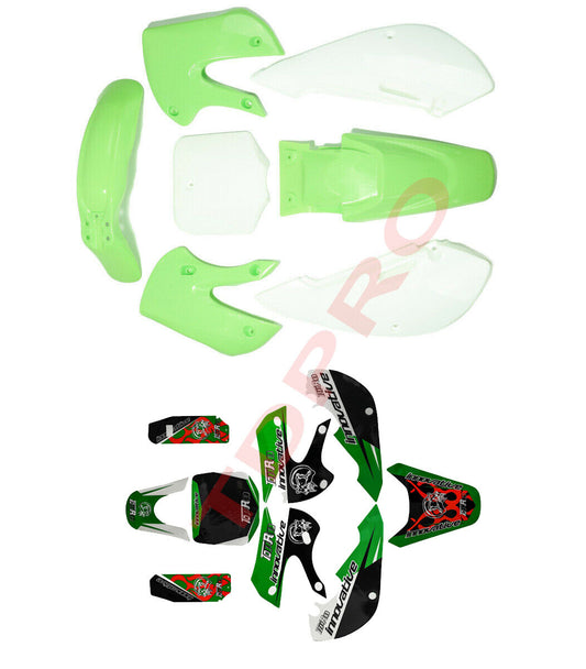 Plastic fender decal graphic kit for KLX 110 and KX 65 Dirt Pit Bike Motocross