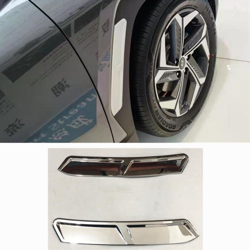 4pcs ABS chrome Front+Rear Wheel Eyebrow Patch Trim For 23-24 for Hyundai for Tucson B n
