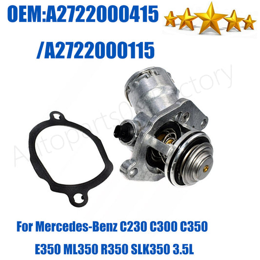 Engine Coolant Thermostat Assembly for Mercedes C300 C350 E350 ML350 A2722000415