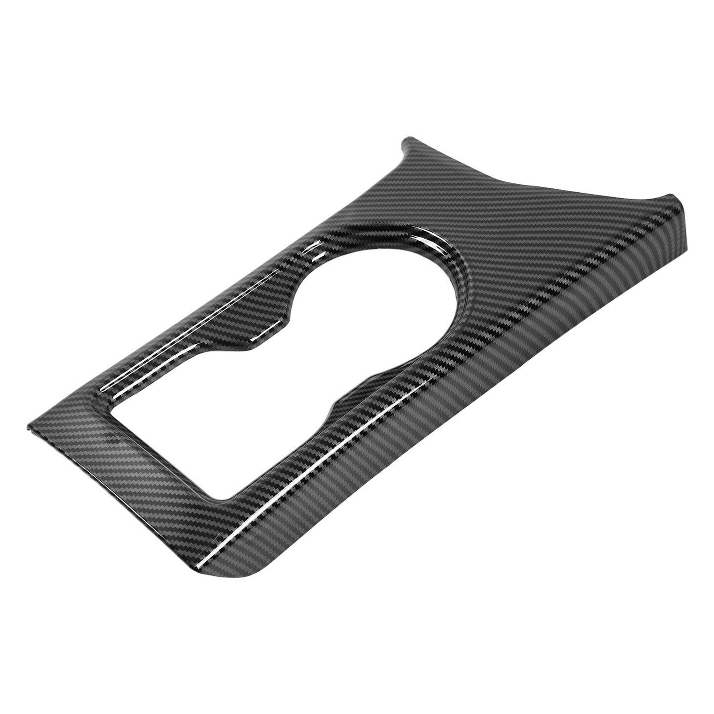 Car Auto Front Water Cup Holder Frame Trim Carbon Fiber Style ABS Cover For