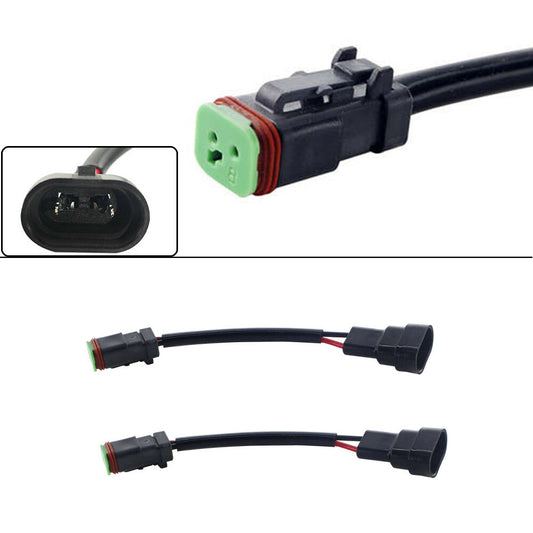 2 pcs Heavy Duty H10/9145/9006 to Dual Output DTP Fog Light Converter Adapter Wires- v