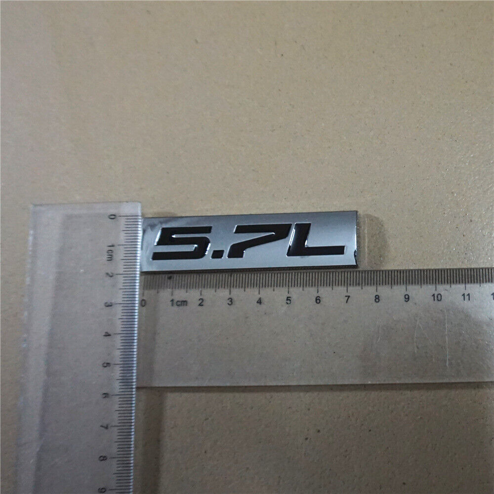 2x Chrome Black 5.7L Metal Badge Sticker Emblem Decal 4x4 Engine Sedan v8 Pickup