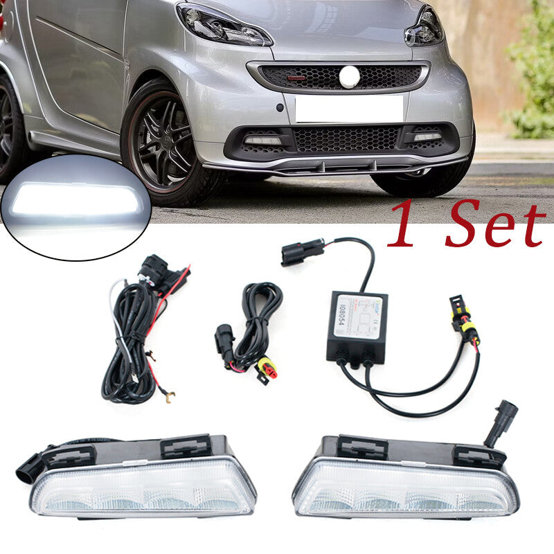 LED front fog light and daytime running light wiring kit for Smart Fortwo W451 13-15