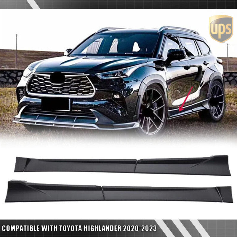 for Toyota Highlander 20-23 Unpainted Side Skirt Extension Splitter Body kit ABS