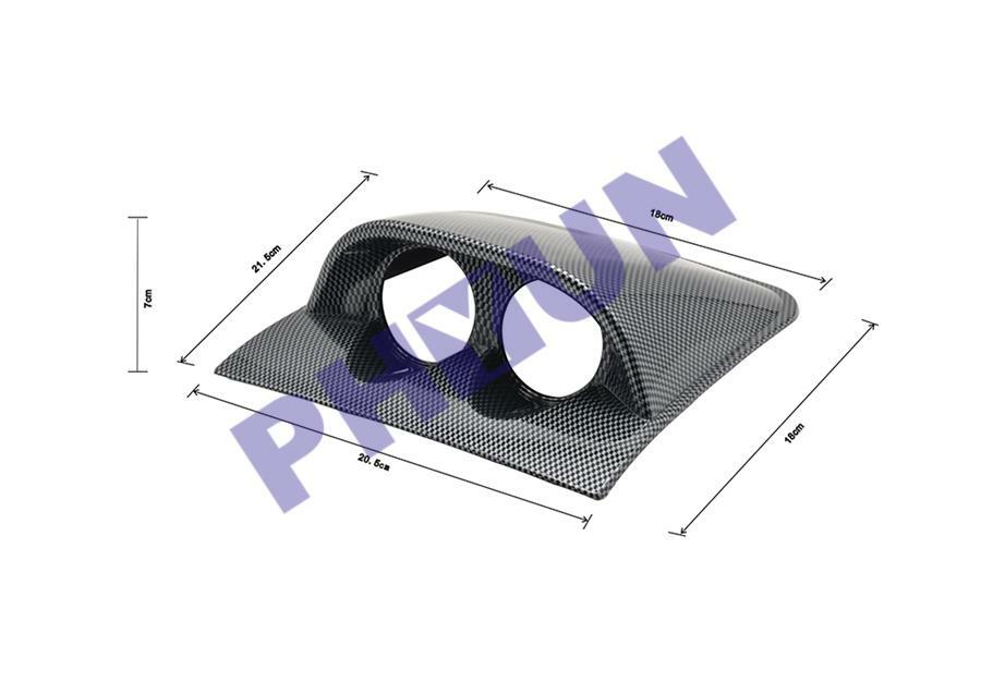 2-inch 52mm carbon fiber exterior dual-hole dashboard mount kit - n