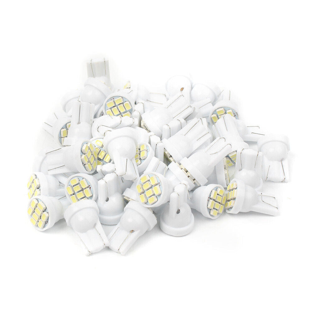 50X T10 Wedge SMD LED Interior Lights Super Bright Bulbs W5W 194 158 168 2825