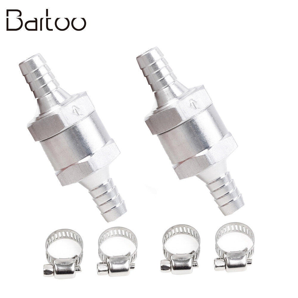 8mm Fuel Non Return One Way Check Valve Petrol Diesel 5/16+4Pcs Hose Clamps Q