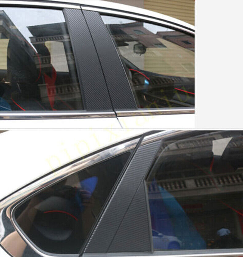 6PCS for Honda Accord 2023-24 Carbon Fiber Pillar Posts Door Window Strip Trims
