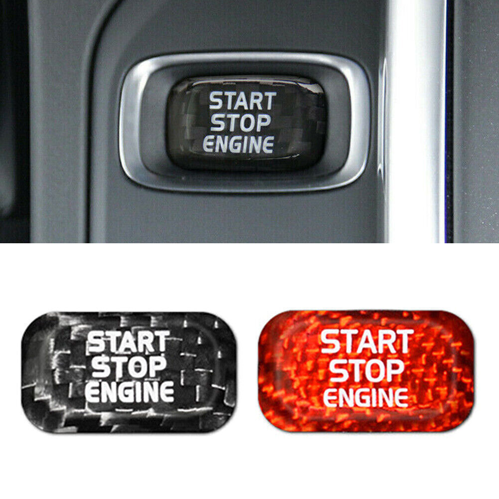 Engine start/stop button sticker for Volvo V40, V/S60, S60L, XC60, S80L - Carbon Fiber n