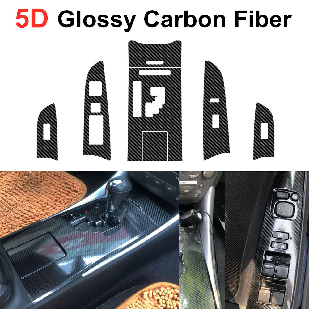 5D carbon fiber for 06-12 for Lexus IS250 300 350 gear shifter panel trim cover - n