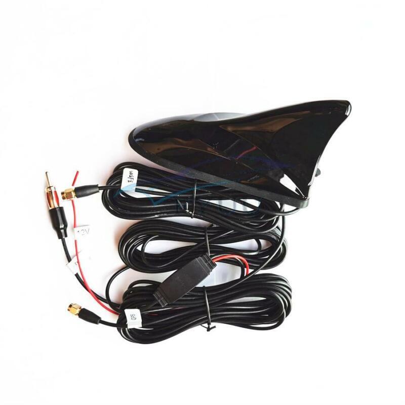 Aerials GPS navigation system with WIFI+ receiver and FM radio amplifier mounted on the roof fin antenna. n