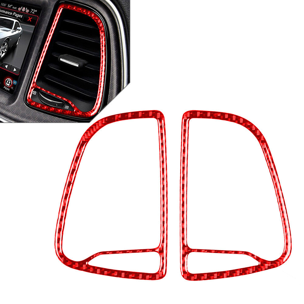 Carbon Fiber Center Air Outlet Vent Cover Trim for Dodge for Challenger 2015-2023 22