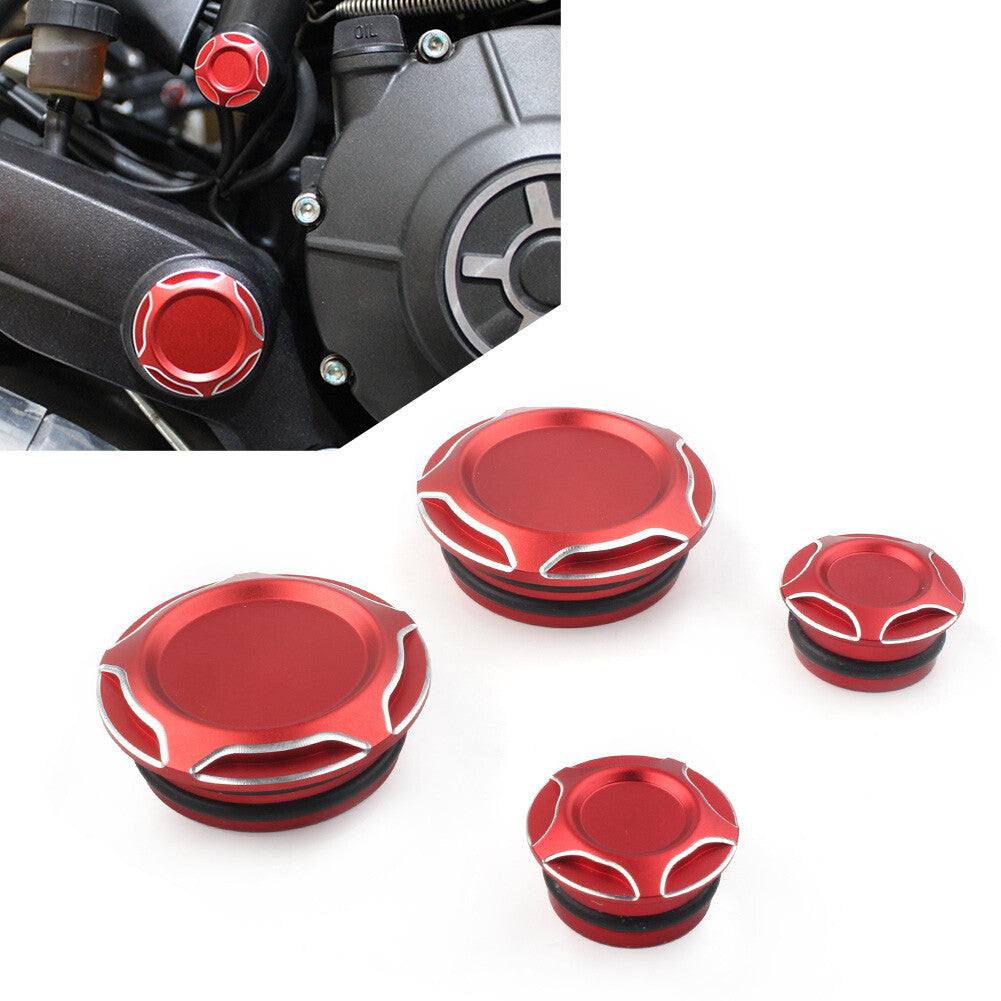 Red Frame Bar Screw Hole Prevent Dust Cap Plug for Ducati Scrambler 800 400