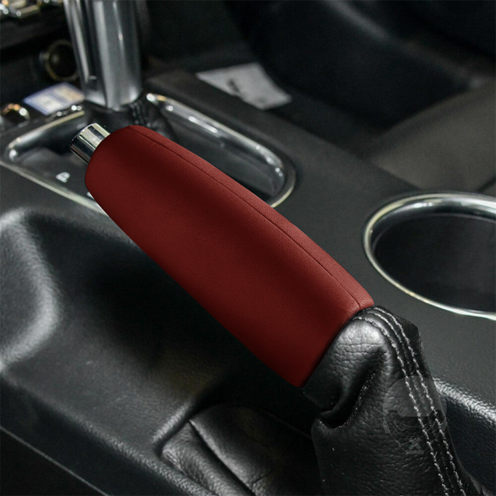 PU Leather Red Car Handbrake Grips Cover for Ford for Mustang 2015-2023 Accessories