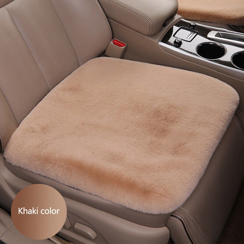 1Pc Car for Seat Cover Front Cushion Plush Soft Comfort Pad Protector Mat Warm Khaki