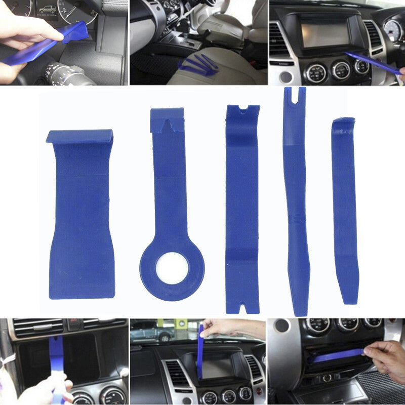 5Pcs Car Dash Door Trim Panel Molding Clip Retainer Remover Removal Pry Tool Kit Q