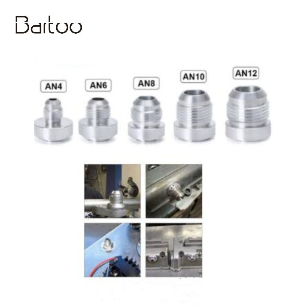 2PCS Male Billet Aluminum Weld On Fitting Nuts 4AN/6AN/8AN/10AN/12AN Q