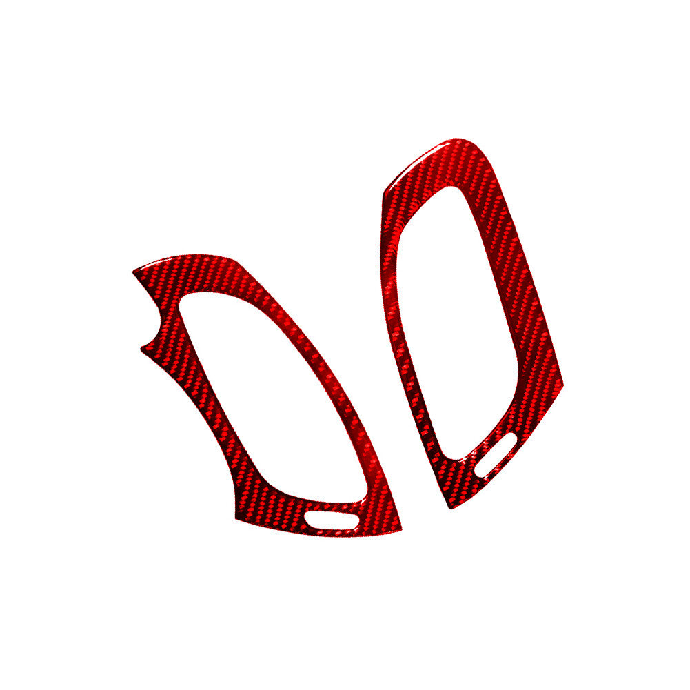 2X Red Front Door Handle Trim Cover Carbon Fiber for Mercedes R-Class 2009-2012 v