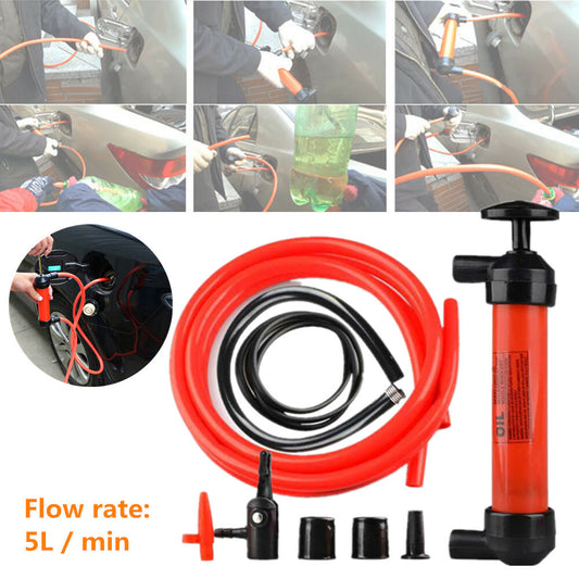 Manual automotive fuel fluid suction vacuum extraction transfer siphoning pump kit - n