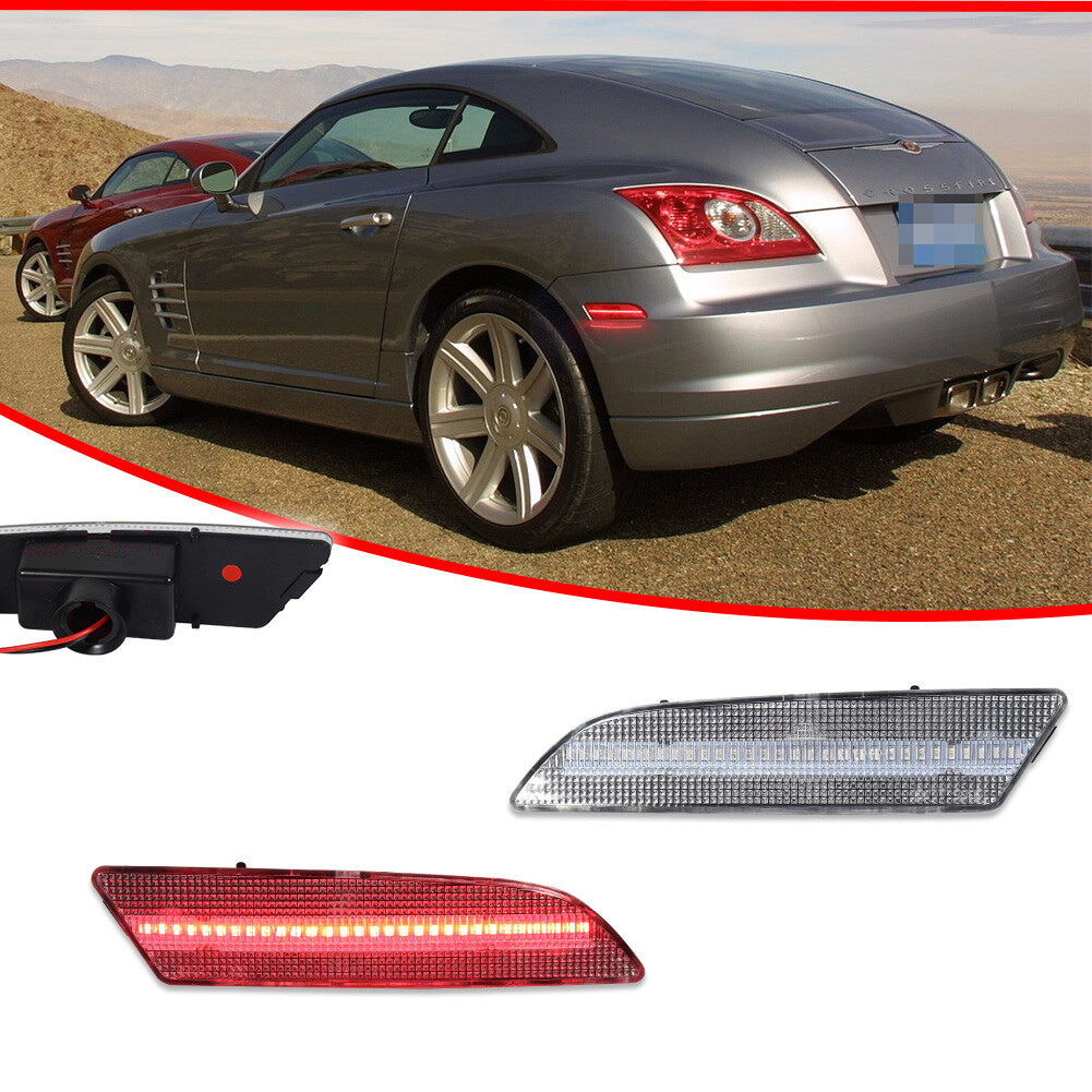 The red LED transparent lens rear marker light in the package is suitable for the for Chrysler Crossfire from 2004 to 2008- v