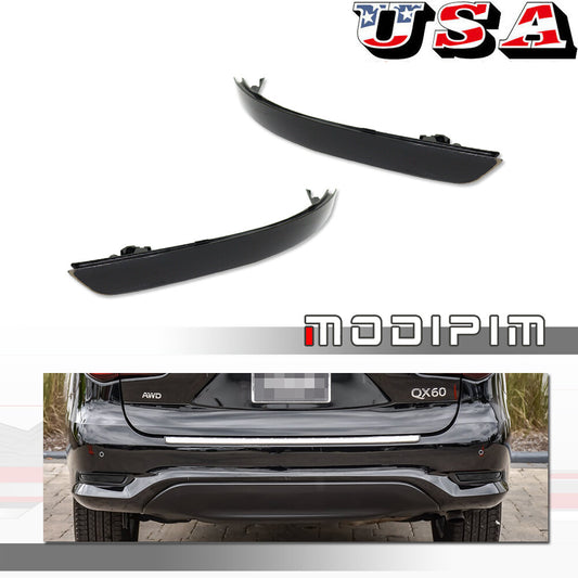 Rear Bumper Smoked Reflector Lens Trim Pair 2 Piece Set for 2016 - 20 for Infiniti QX60- v