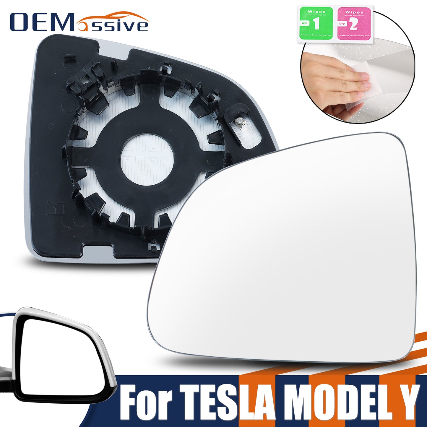 1PCS Left Side Wide Angle Mirror Rearview for Tesla for Model Y 2019-2024 Heated AUS Q