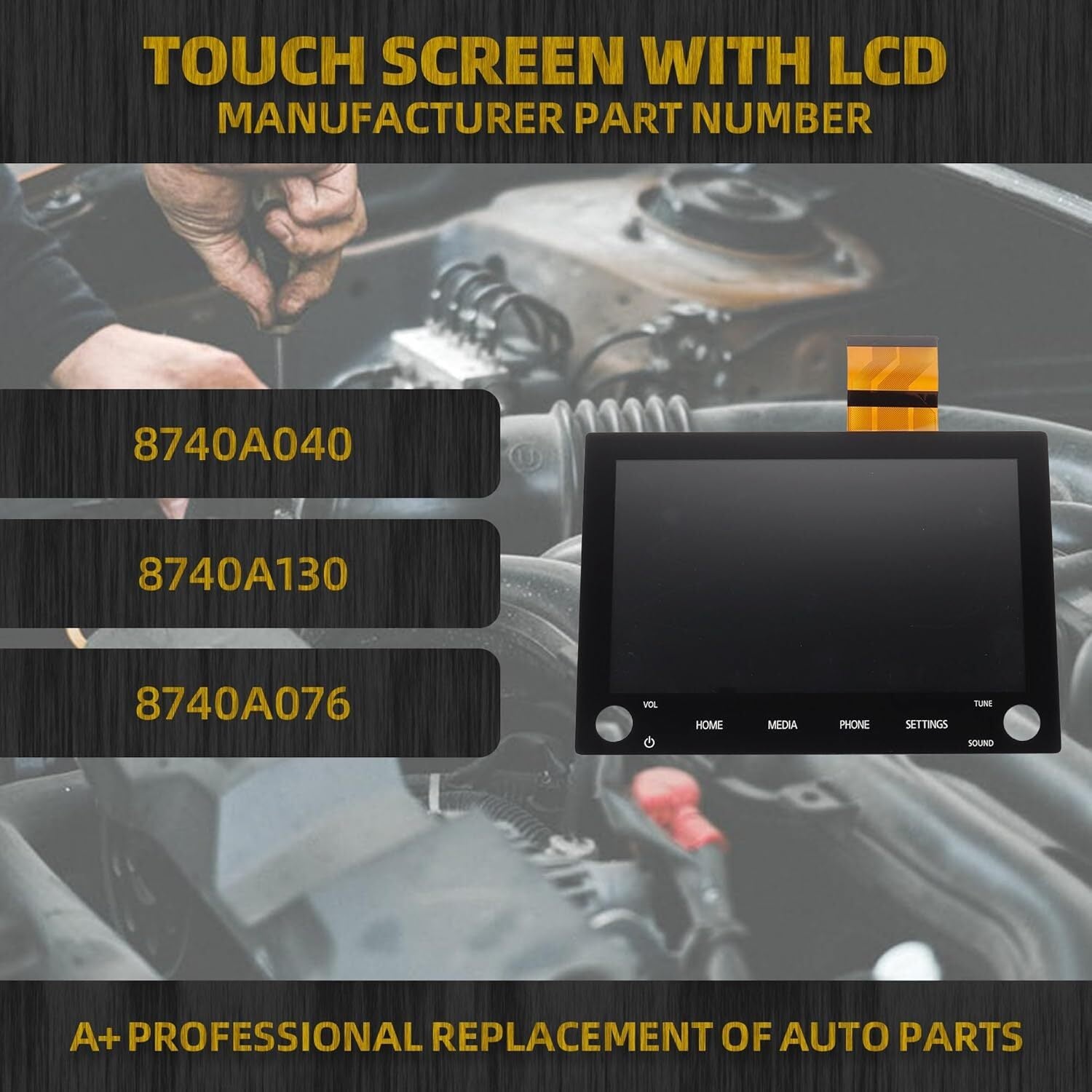 8 LCD MONITOR TOUCH-SCREEN 2 KNOBS 8740a076 040 For Outlander 20-22 n