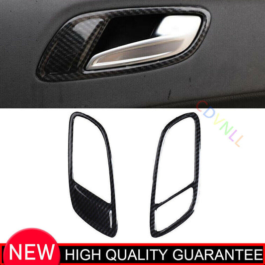 for Audi TT 2008-14 Carbon Fiber Look Inner Door Handle Bowl Decor Trim Cover 2P