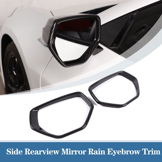 Carbon ABS side mirror rainproof brow trim for Corvette C8 2020-24