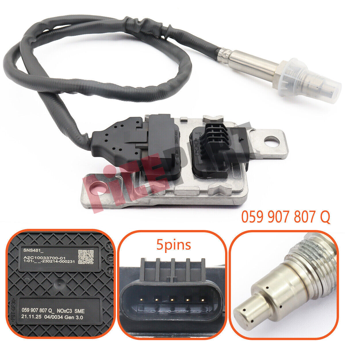 Nox Sensor 059907807Q is compatible with for Audi Q7 3.0 03L-907-807-A 059-907-807-A
