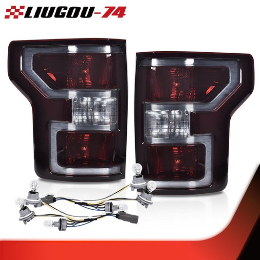 Smoked taillight and brake light assembly suitable for 2018-2020 for Ford F-150 pickup trucks.