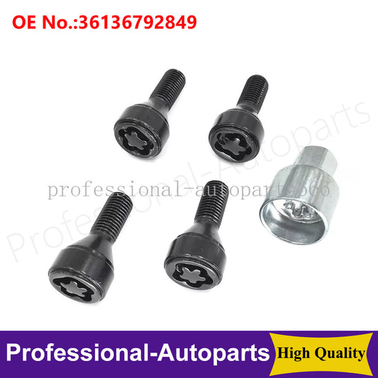 36136792849 5Pcs Wheel Lock Anti-Theft Bolt Set for BMW 1 3 5 6 7 Z3 Z4 Z8 Q