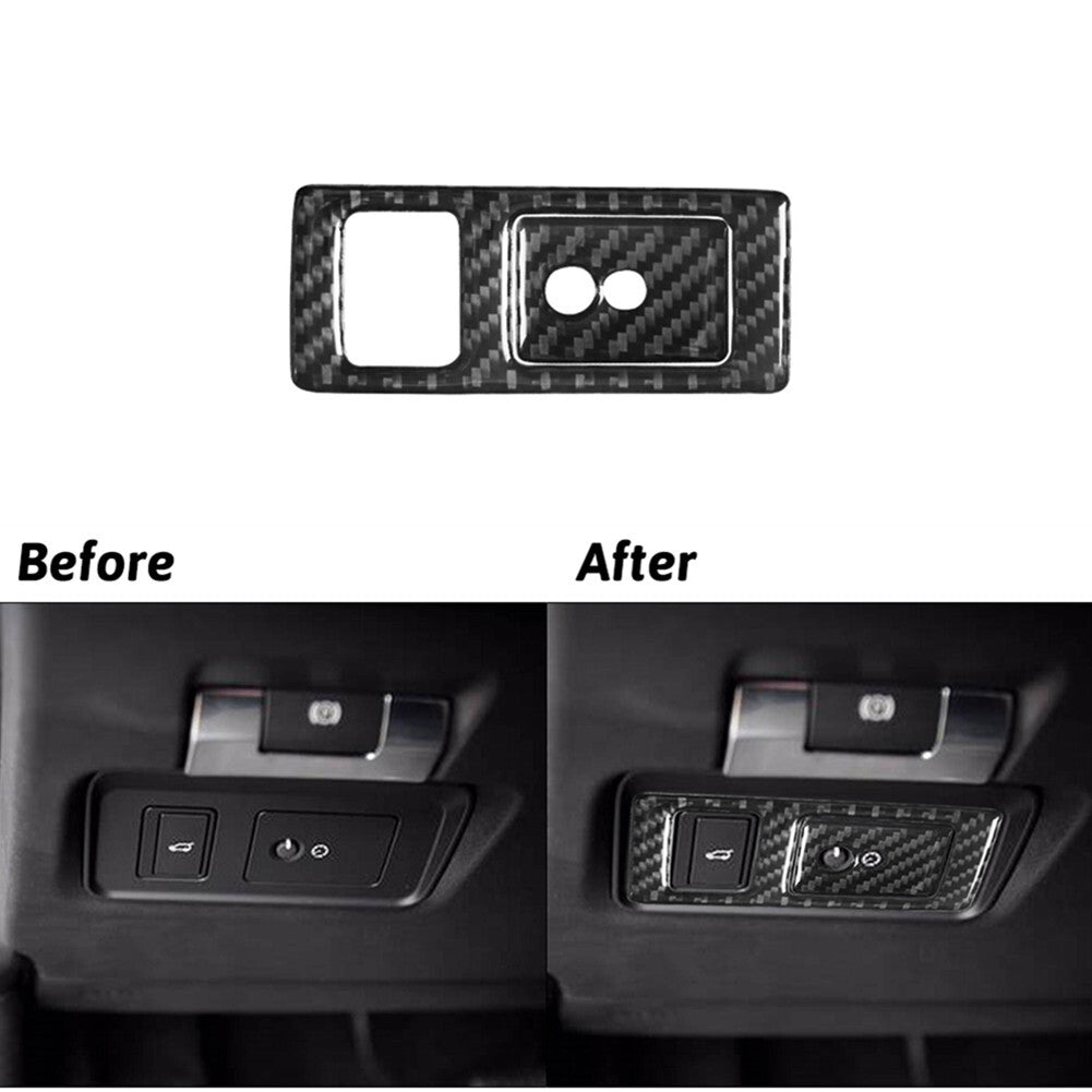 2pcs Red Carbon Fiber Front Door Pull Cover Trim For Fiesta 2011-2015 v
