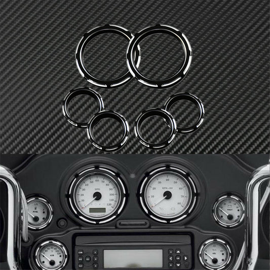 2 Gauge 4 Speedometer Burst Bezel Fit for Harley Electra Street Glide 96-13