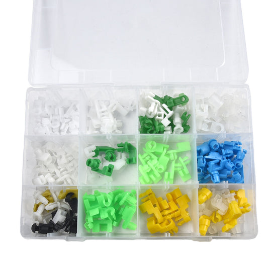 160PCS Mixed Door Lock Rod Clip Side Fasteners Car Wire Clips With Box