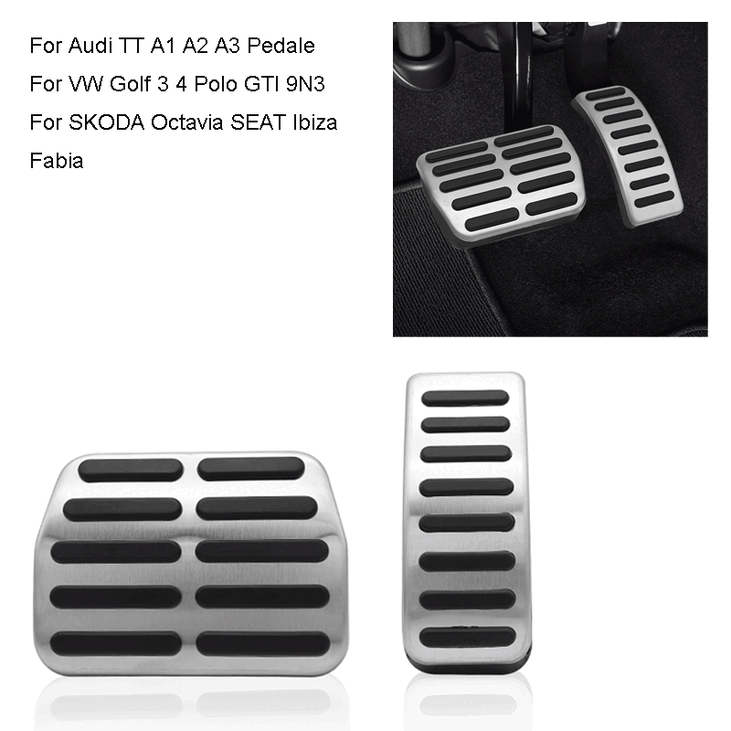 Car Interior Non-Slip Aluminum Alloy Brake Pedal Accelerator Pad for VW for Golf 3 4