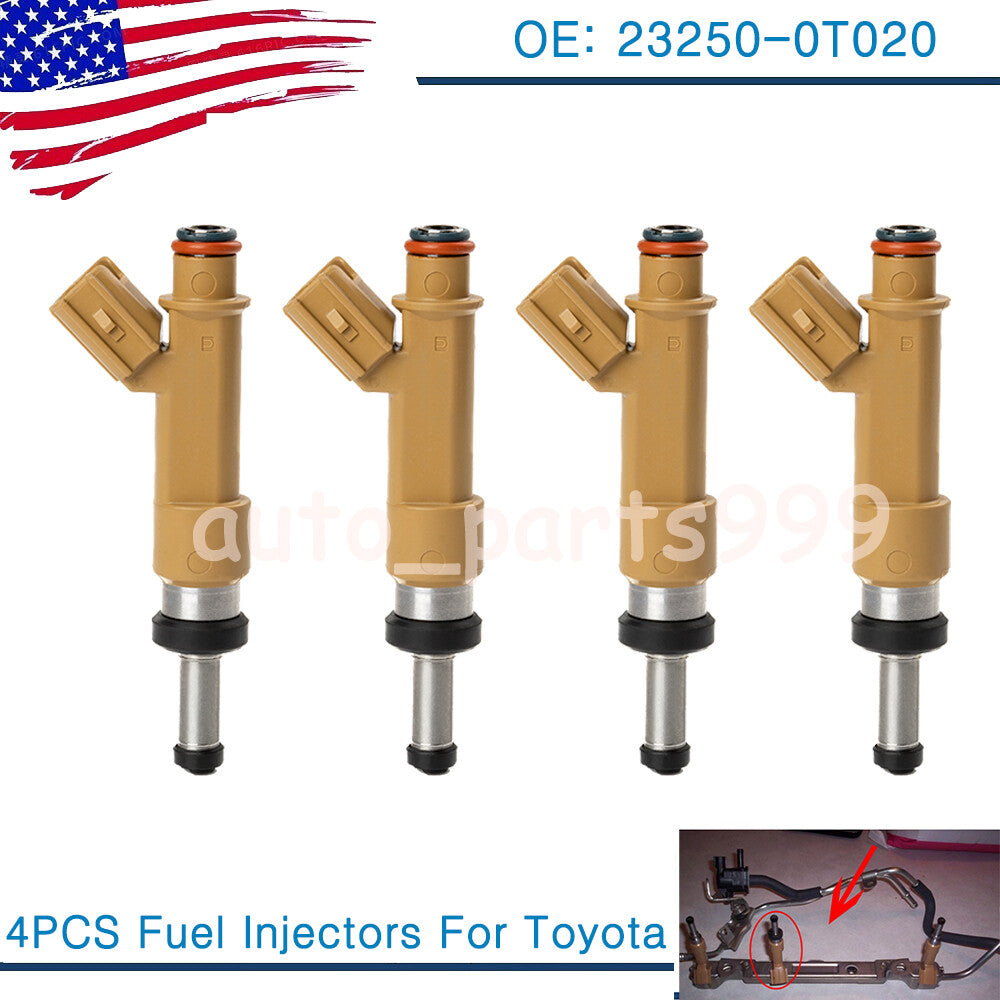 4-piece fuel injector kit 23250-0T020, suitable for Corolla Matrix 1.8L, 2009-2015. n