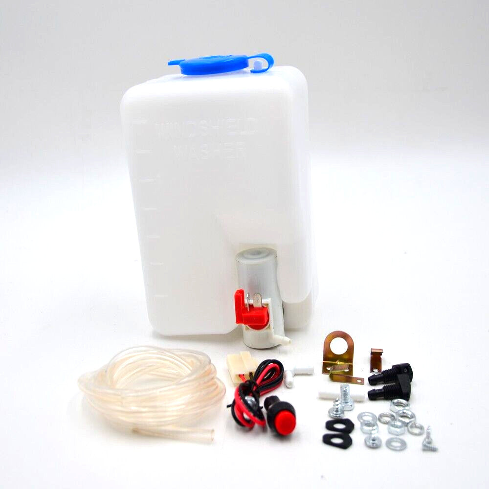 NEW Universal 12V Windshield Washer Bottle Tank Pump Wiper System Reservoir Kit