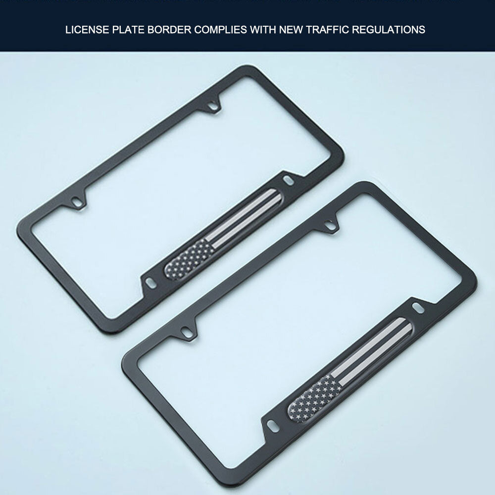 2-Piece American Flag Patriot Car License Plate Frame Cover Automotive Accessories n