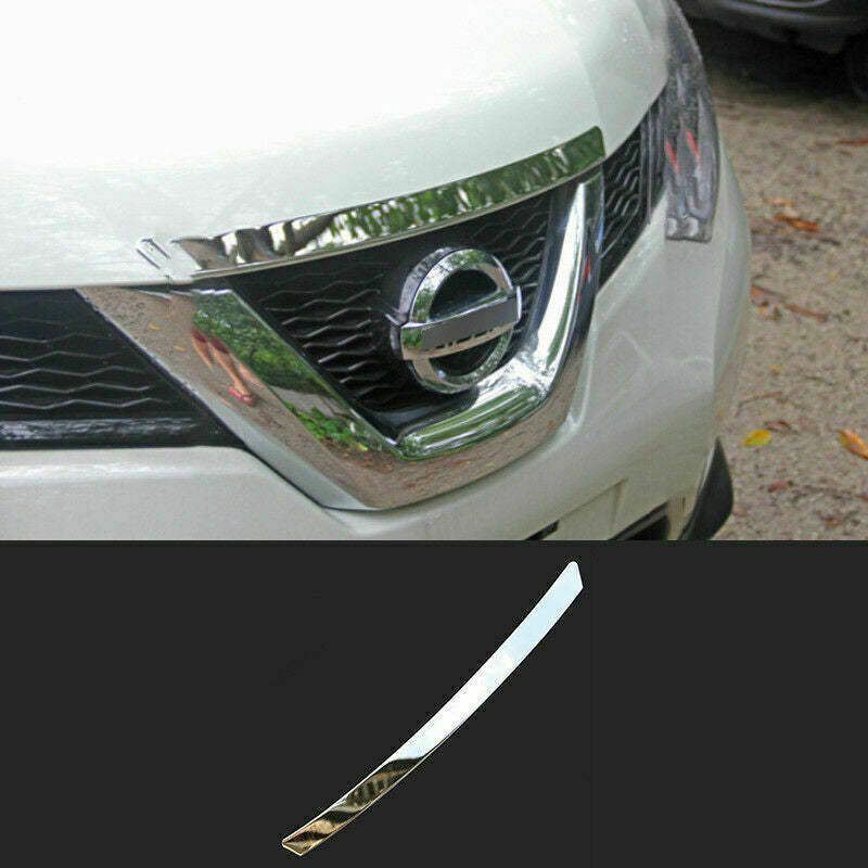 1Pcs for Nissan Rogue 2014-2020 Chrome Front Engine Hood Grille Cover Strip Trim