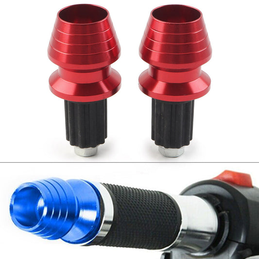 Red CNC Motorcycle Aluminum Billet Bar End Plugs Sliders Hand Grips Handlebar Q